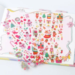 Multi-Pattern Christmas PVC Vinyl Adhesive Stickers for Journals and DIY