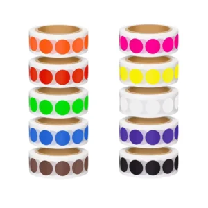 Multicolor 3/4 Inch Diameter Circle OEM Strong Adhesive Round Dot Label Stickers