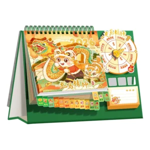 Multifunctional 3D Turntable Cartoon Desk Calendar Planner
