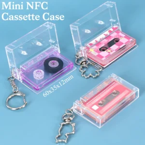 Music Lover Mini NFC Album CD Keychain Custom Key Ring Cassette Vinyl Record Key Chain KPOP CD Jewel Case Player