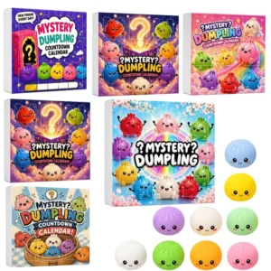 Mystery Dumpling Squishy Toy Series PU Material Slow-Rising 9-Piece Mini Bun Countdown Calendar