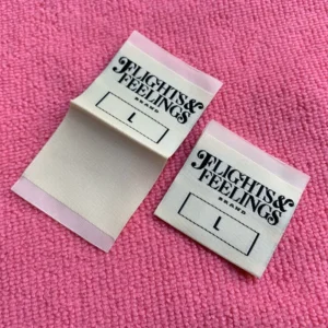 Natural Color Woven Clothing Labels with Size and Private Logo