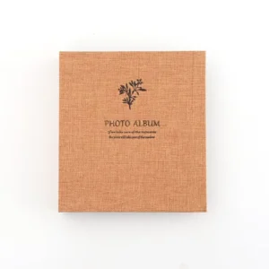 Natural Linen Fabric DIY UV-Printed Binder Photo Album with Loose Leaf PVC Pages for 3 Inch Idol Cards