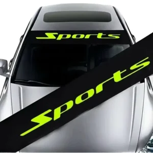 Neon Yellow Vinyl Car Front Windshield Banner Sticker Sports Racing Waterproof Self-Adhesive Sunstrip