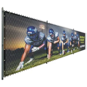 Netted PVC Scrim Lite Mesh Banner, Custom Logo, Inkjet Printing, Trade Show Advertising