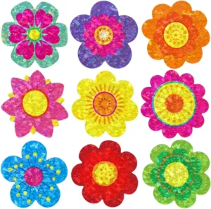 New 500 Sheets Roll Colorful Flower Holography Stickers for Sealing Decorative Gift Box Stickers