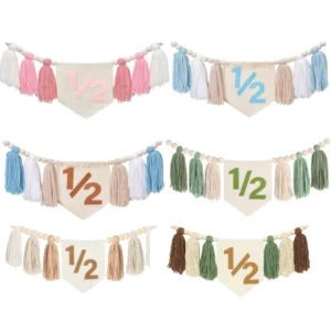 New Arrival 1 2 Baby Birthday Halloween Bohemian Bead Fringed Banner Decorative Tassel Decoration Party Supplies
