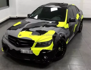 New Arrival Digital Printing Vinyl Green Yellow Gray Colored Car Vinyl Wrap