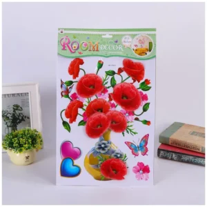 New Arrival Multi-Layer Decorative Home Decor Sticker 7D 8D Vase Flower Decorative Sticker Wall Sticker for Living Room Bedroom