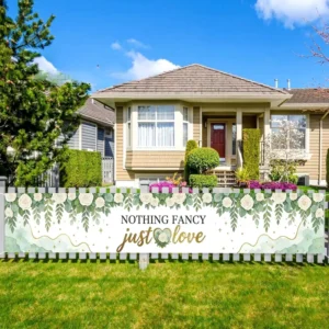 New Cross-Border Extra-Long Polyester Wedding Banner Floral Pattern for Anniversaries Courtyard Fence Decorations Outdoor Garden