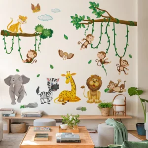 New Design Cartoon Cute Animals Stickers Die Cut Water Proof Stickers Kids Room Wall Decor Living Room Bedroom Decor
