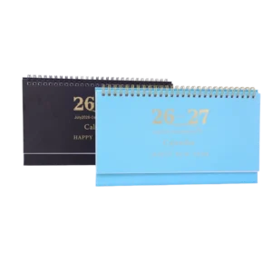 New Design Home Office Daily Planner Spiral Table Desk Calendar Custom Logo Luxury Kraft Film Laminated Cardboard Calendars