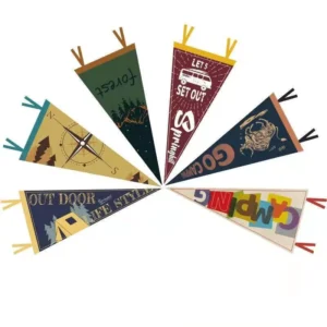 New Design String Hand Flags Custom Felt Triangle Pennant Flag Felt Banner Soft Felt Carded Pennant