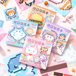 New Trends Perler Beads Painting DIY Sticker Book Pixel Style Cartoon Design Puzzle Toy Decals