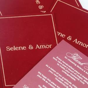 New Year Custom Gold Foil Velvet Wedding and Birthday Greeting Cards with Double-Sided Printing