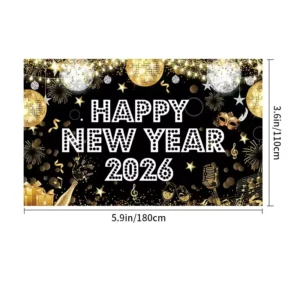 New Year Happy Birthday Backdrop Banners for Boys and Girls, Birthday Party, Back to School, Christmas, Easter