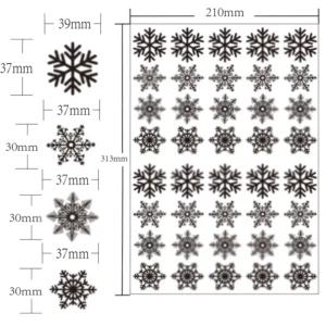 New Year Window Glass Removable Static Stickers Decals Featuring White Transparent Snowflakes Stickers for Christmas Decoration