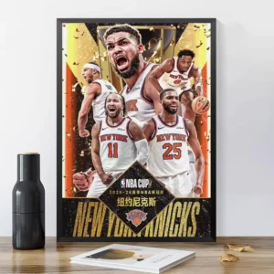 New York Knicks Basketball Poster for Bedroom Dormitory Decoration Sports Fan MVP Wall Art with Frame