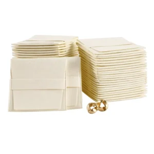 No Logo 8x8cm Beige Microfiber Jewelry Pouch