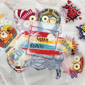 No MOQ Factory Custom DTF Transfers Heat Transfer Designs Labels Logo Film Iron Heat Transfer Prints Paper Stickers on Garments
