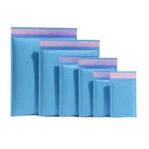 Non-Toxic Poly Bubble Mailer Bags with Adhesive Closure Eco-Friendly Pink White