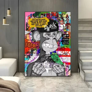 Nordic Abstract Graffiti Canvas Wall Art Pop Art Portrait Poster Print Aluminum Framed Living Room Home Decoration