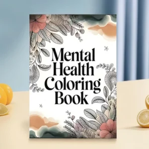 Nostalgic Retro Mental Health Coloring Book with Positive Inspirational Quotes, Labelable Notebook