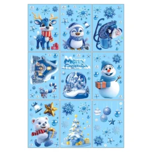 Novelties Cute and Warm Christmas Window Stickers PVC Trending Product Christmas Decorations for Home