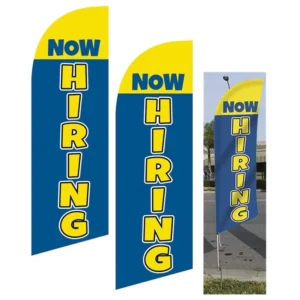 Now Hiring Feather Teardrop Banner Flag Kit with Ground Spike