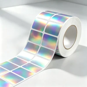 OEM Blank Holographic Label Sticker Laser Rainbow Film Security Label Roll Self-Adhesive Printable Packaging Label