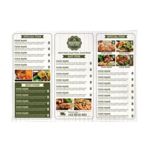 OEM Catalogue Food Menu Laminated Flyers Printing Slogans Brochure with Coated Paper Offset Printing