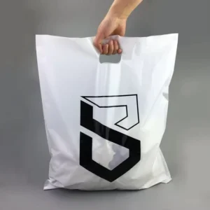 OEM Custom Design Pink Plastic Die-Cut Bag with Logo for Clothes Cosmetics Shopping Packaging
