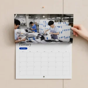 OEM Custom Printed Paper Wall Calendar, Spiral Binding, Photo Design, Corporate Gift