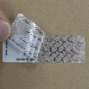 OEM Custom Silver VOID Tamper-Proof Warranty Labels on Roll