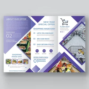 OEM Custom Trifold Brochure Offset Printing Film Lamination Eco-Friendly Art Paper Folded Flyer