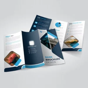 OEM Custom Trifold Brochure Printing Service Art Paper Flyer for Bank & Enterprise Promotional