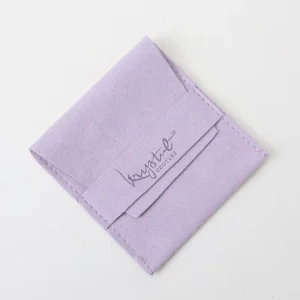 OEM Customized Flap Envelope Microfiber Leather Jewelry Pouch with Embossed Logo