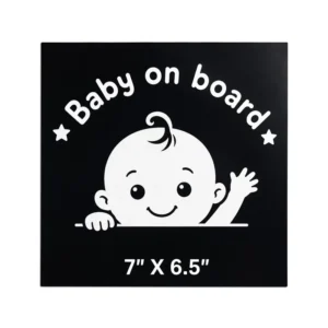 OEM Factory Die-Cut Weatherproof Baby on Board Safety Warning Window Sticker