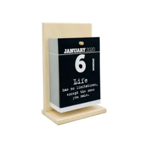 OEM ODM Custom Color Spiral A4 Wooden Tray 365-Day Desk Calendar