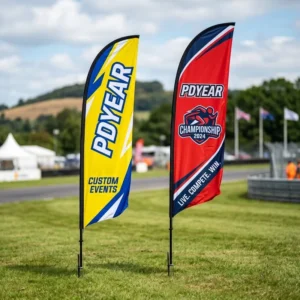 OEM Service Custom Feather Flag Waterproof Windless Outdoor Portable Teardrop Banner with Base for Outdoor Display Trade Show