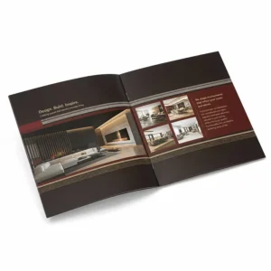 Offset Paper Brochure Catalogue Printing Service Saddle Stitching Perfect Binding Book Format