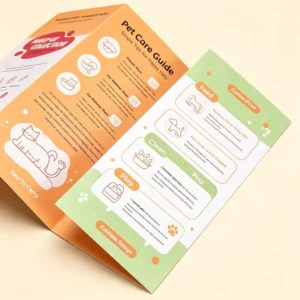 Offset Paper Printed Pamphlet Custom Full Color Folding Promotional Leaflet for Retail Shop