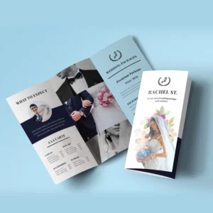 Offset Printed Film-Laminated Advertising Brochure Single-Page Tri-Fold Leaflet White