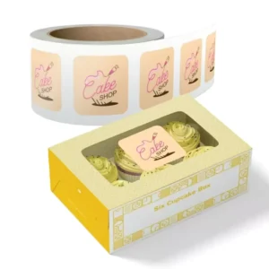 Oil-Proof Bakery Packaging Stickers and Cake Box Labels for Dessert, Cupcake and Cookie Packaging