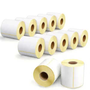 Oil-Proof Heat-Sensitive Thermal Paper Labels 4×6 Strong Adhesive Writable Surface Custom Size for Supermarket
