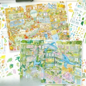 One-Pack Therapeutic Mini-Scene 3D Pop-Up DIY Stress-Relief Stickers