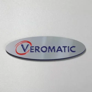 One-Piece Aluminum Nameplate, Embossed Paint, Diamond-Filled, Cut Surface