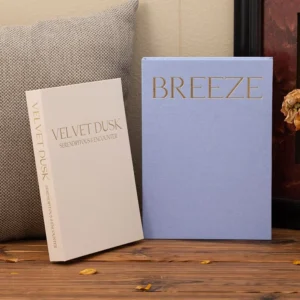 Openable Linen-Cover Decorative Coffee Table Book Box Set with Hot Stamping