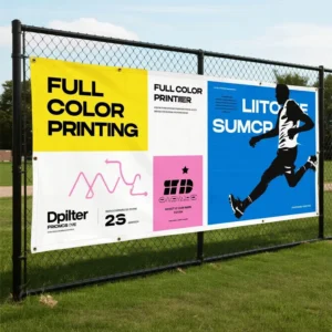 Outdoor Custom Large Vinyl Advertising Banner with Logo Full-Color Printing and Grommets