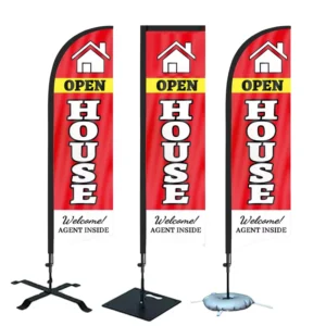 Outdoor Custom Polyester Feather Flag Banner Digital Printing Teardrop Beach Design Fiberglass Flagpole Customizable Size Color